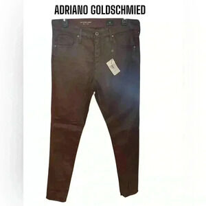 Adriano Goldschmied Farrah High-Rise Skinny Ankle Pant, Burgundy, SZ 30 NWT